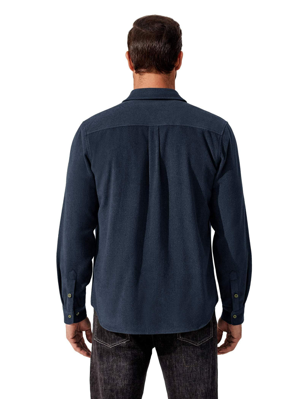 Mens Flannel Cotton Shirt Long Sleeve Plaid Button Down With Pockets