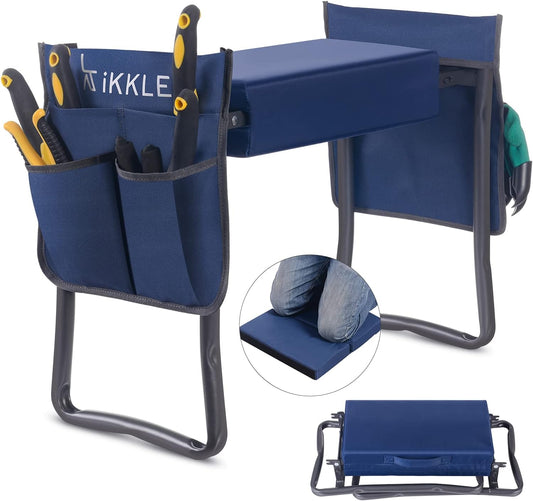Heavy Duty Garden Kneeler and Seat with Soft Pad and Tool Pouches