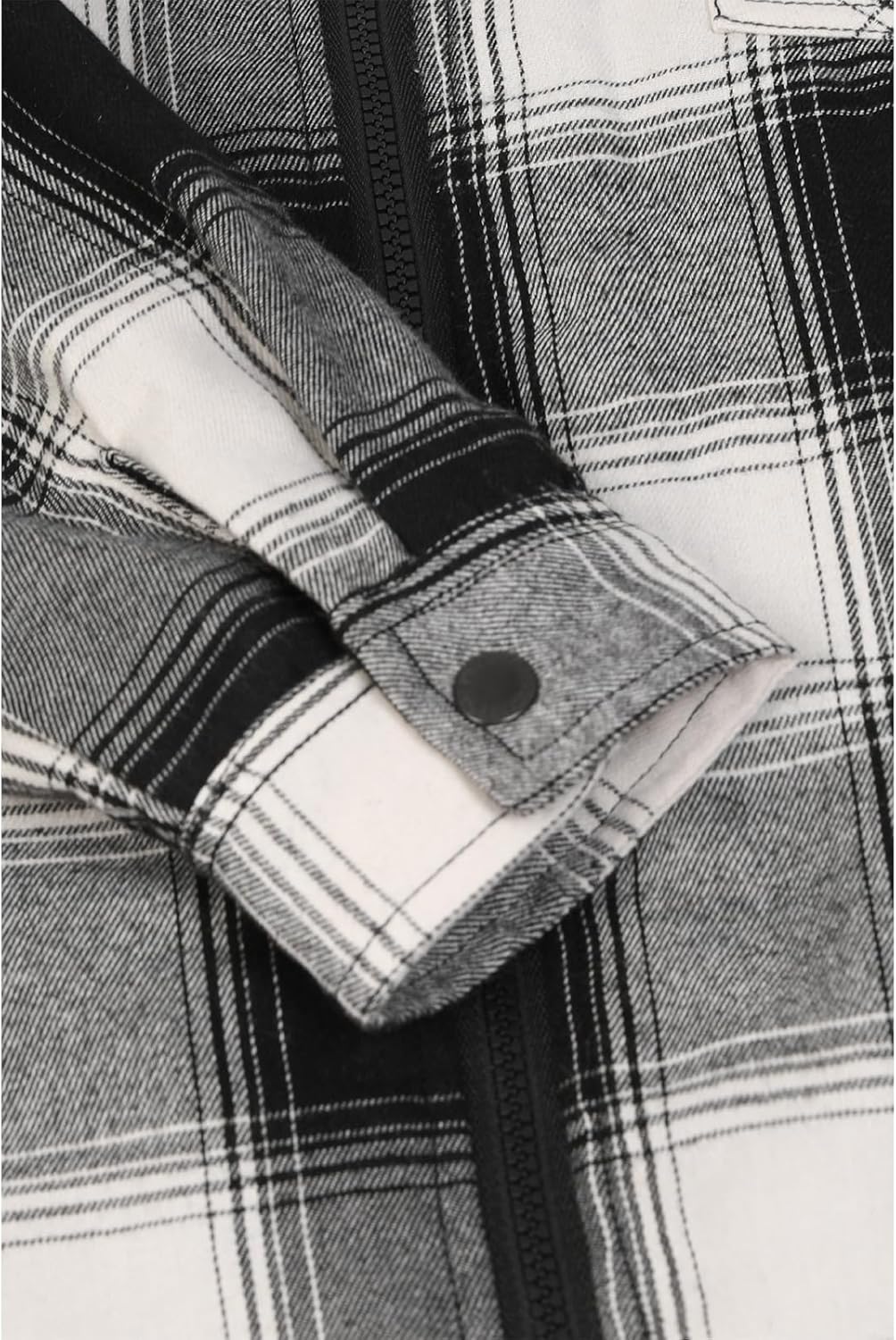 Men's Sherpa Lined Full Zip Hooded Plaid Shirt Jacket