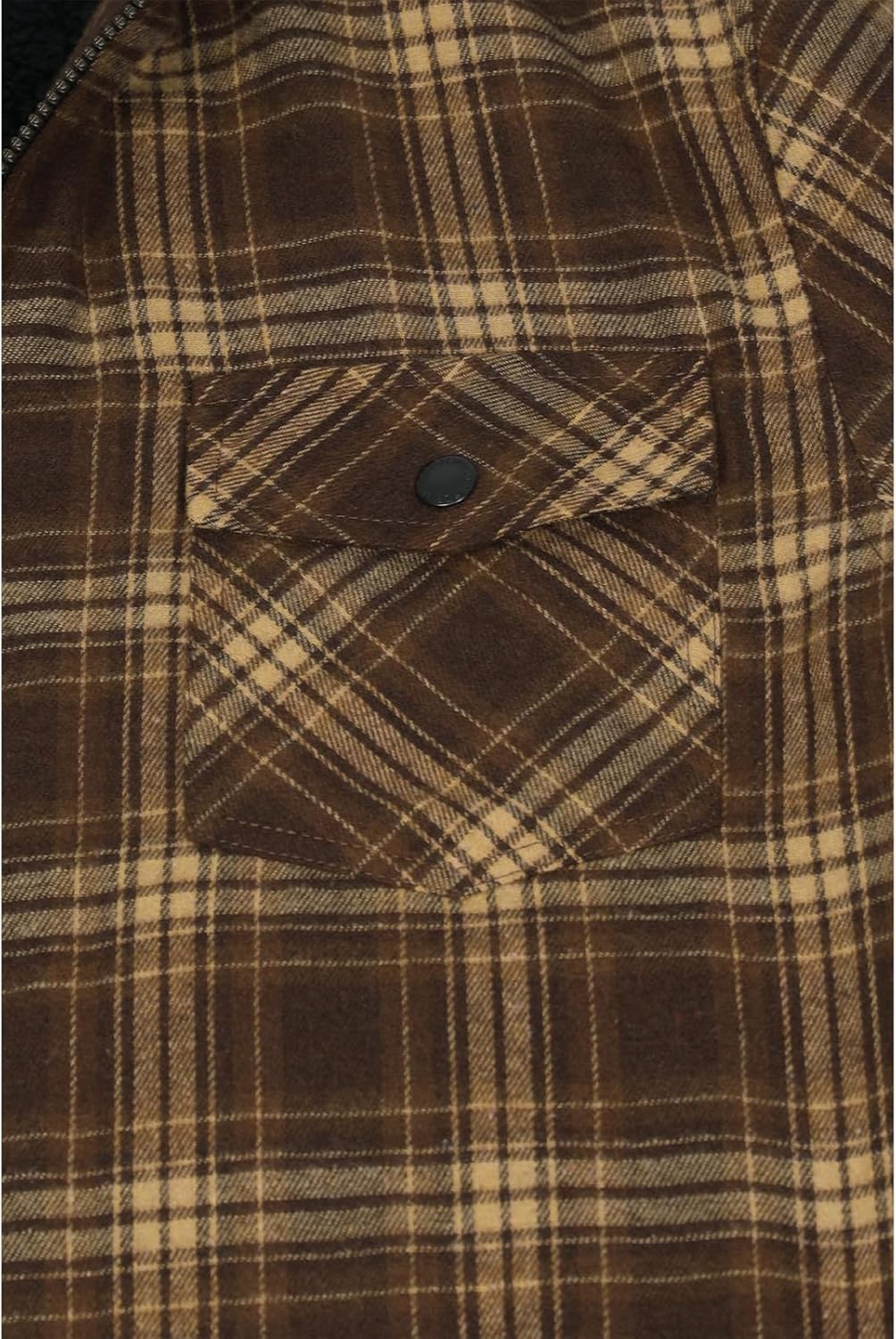 Men's Sherpa Lined Full Zip Hooded Plaid Shirt Jacket