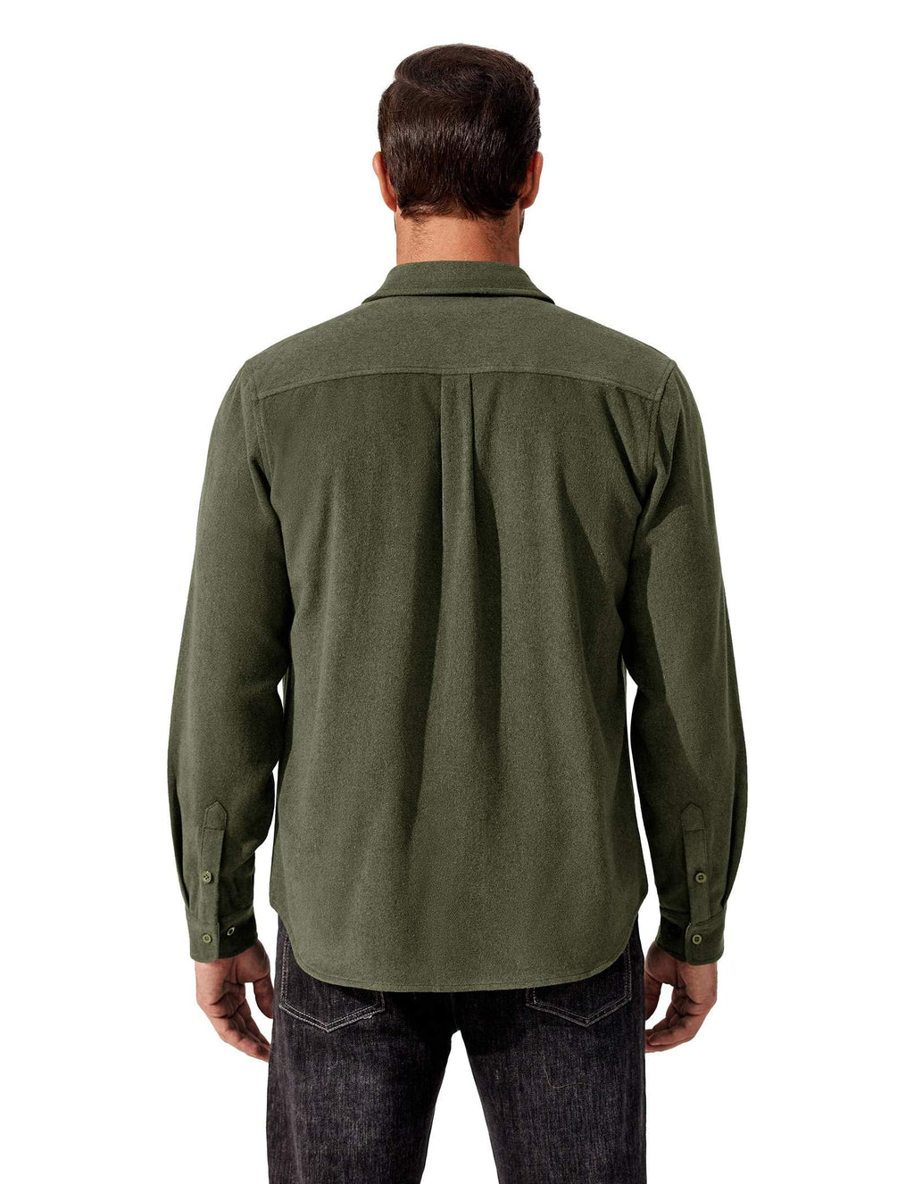Mens Cotton Flannel Plaid Long Sleeve Shirt Casual Work Jacket