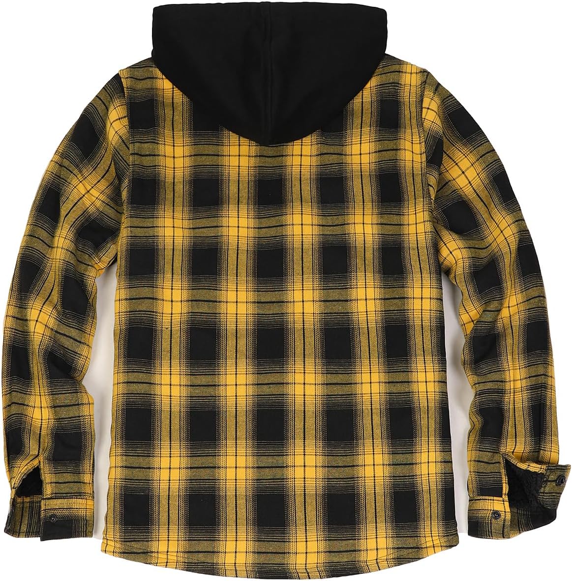 Men's Sherpa Lined Full Zip Hooded Plaid Shirt Jacket