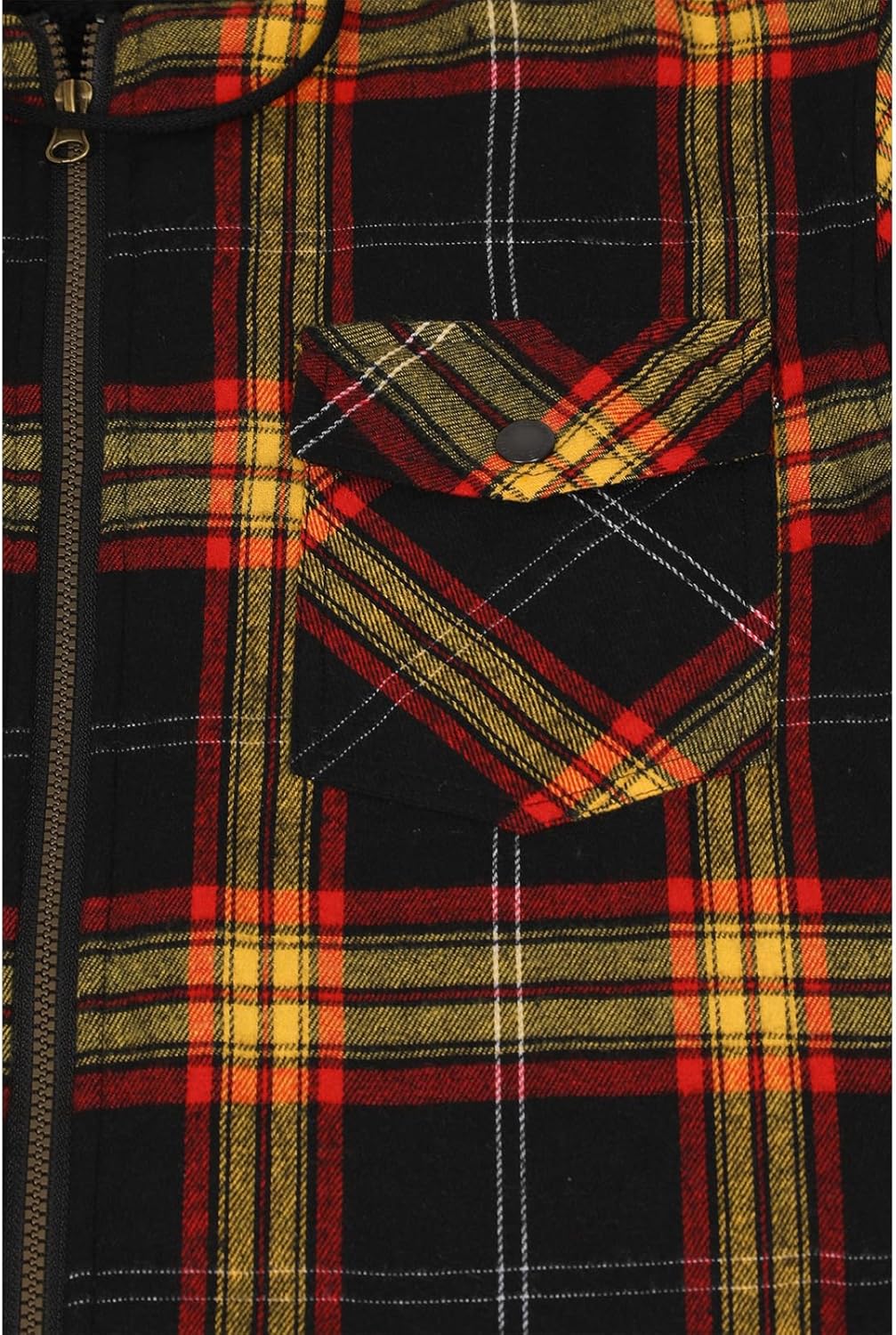 Men's Sherpa Lined Full Zip Hooded Plaid Shirt Jacket