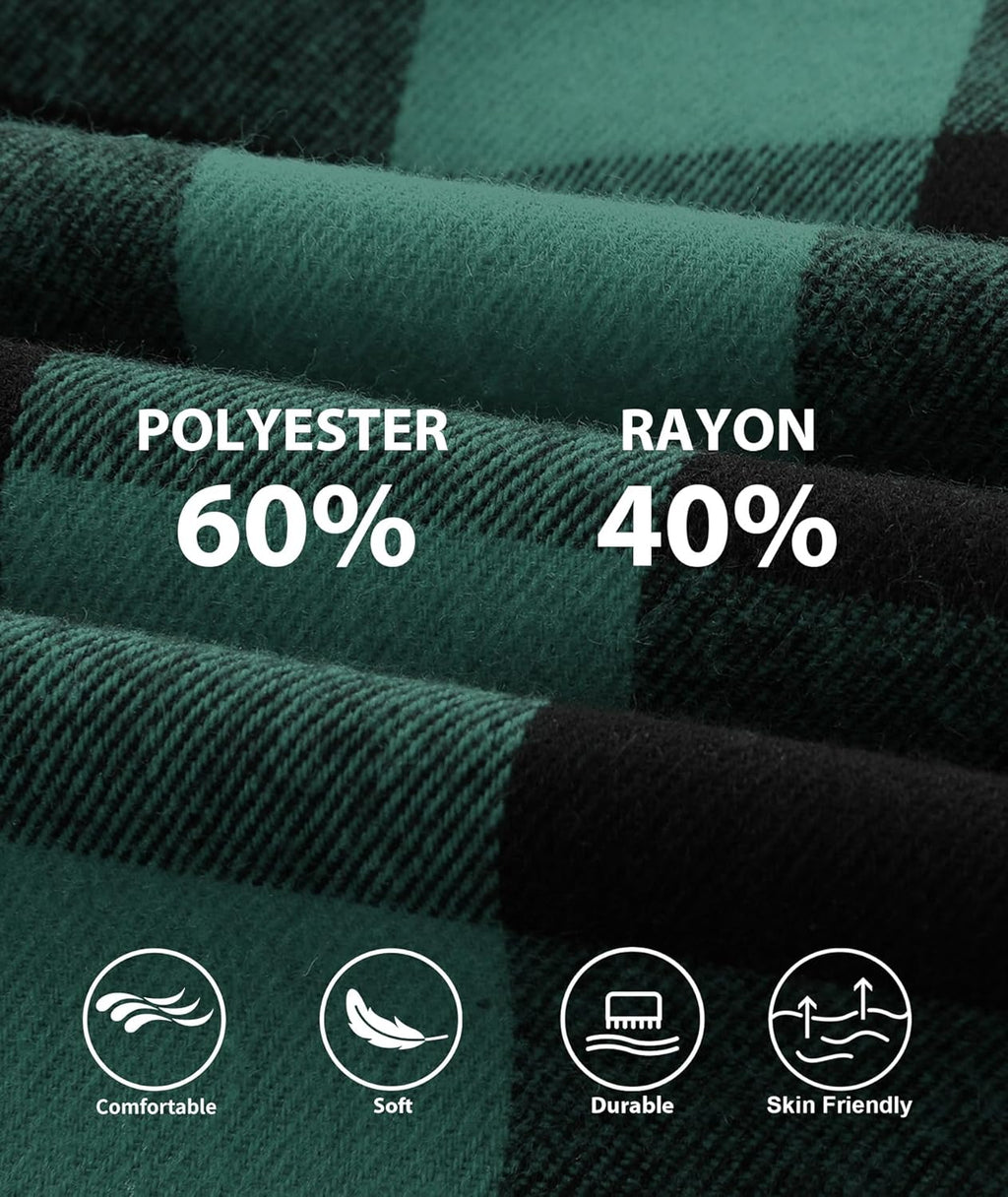 3 Pack Men's Flannel Hoodie Shirts Long Sleeve