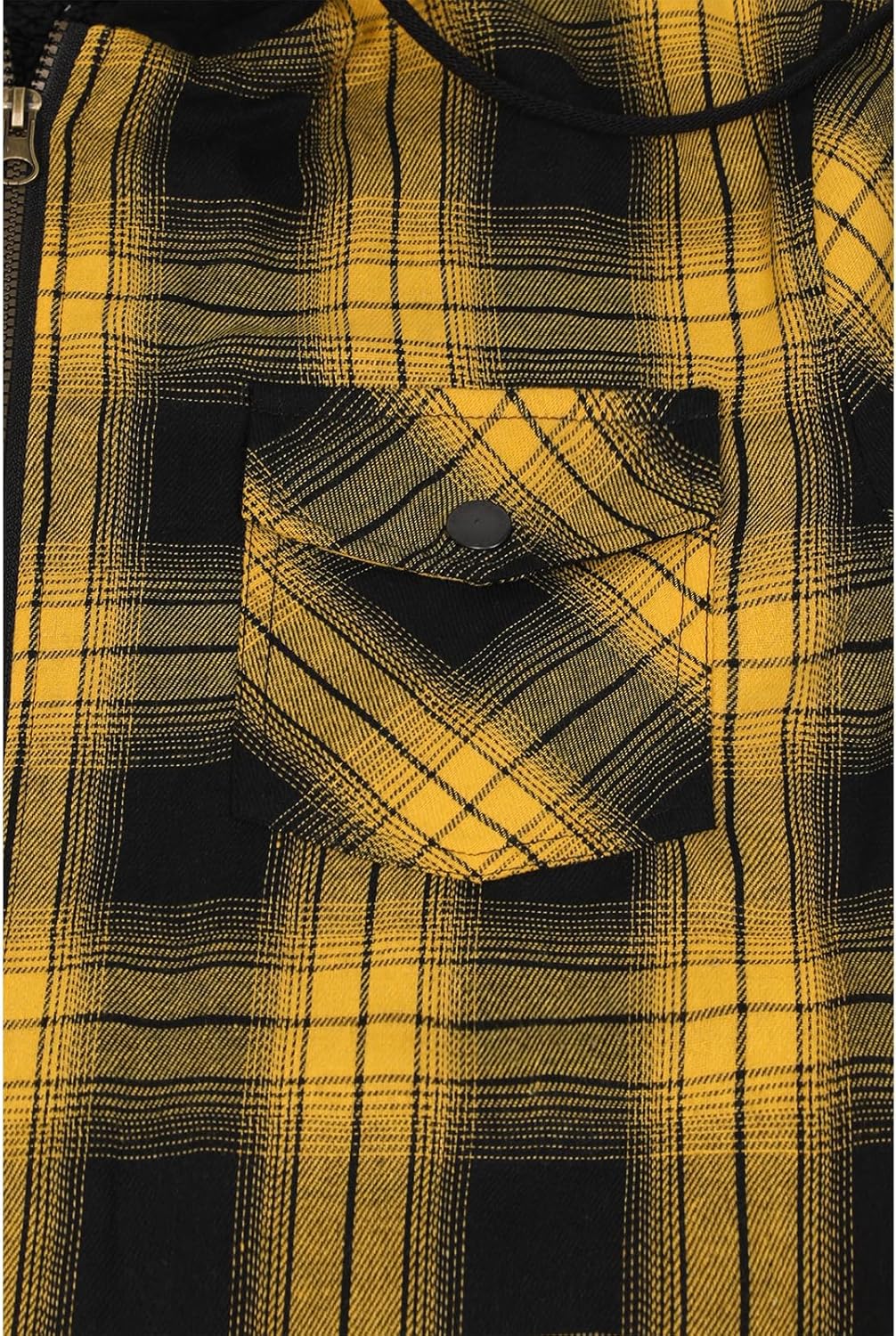 Men's Sherpa Lined Full Zip Hooded Plaid Shirt Jacket