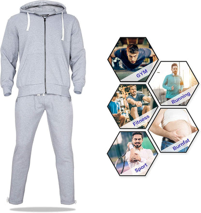 2 Piece Casual Sweat Jogging Suit Set Athletic Full Zip Hoodies