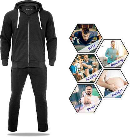 2 Piece Casual Sweat Jogging Suit Set Athletic Full Zip Hoodies