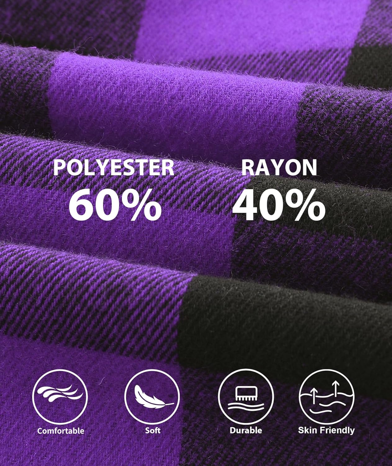 3 Pack Men's Flannel Hoodie Shirts Long Sleeve