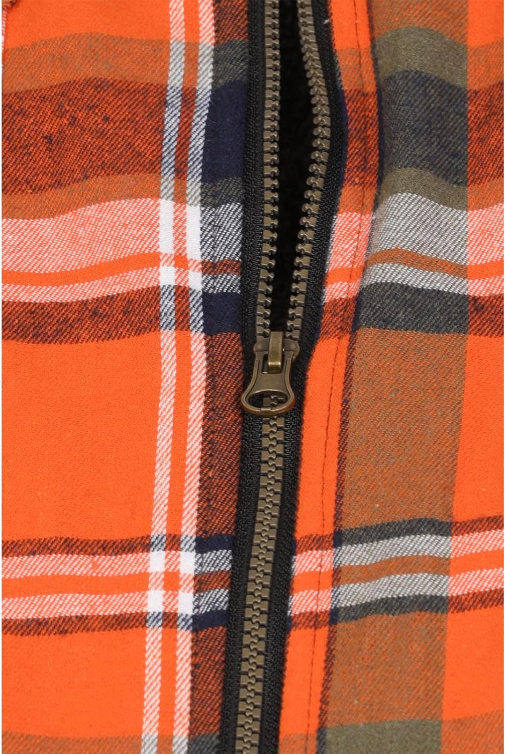 Men's Sherpa Lined Full Zip Hooded Plaid Shirt Jacket