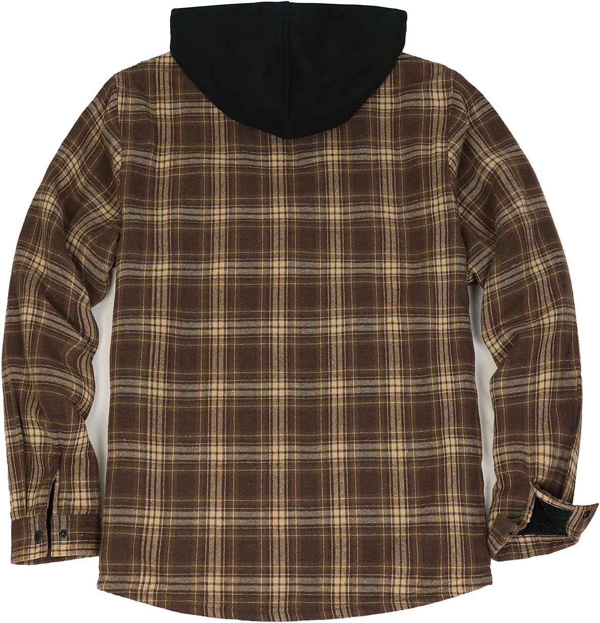 Men's Sherpa Lined Full Zip Hooded Plaid Shirt Jacket