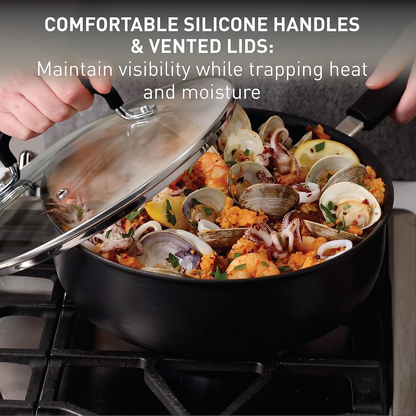 14 Piece Hard Anodized Nonstick Cookware Set Pots Pans Fry Pans and Dutch Oven