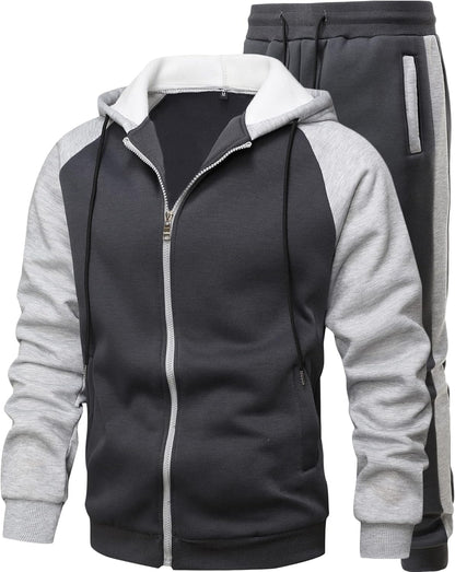 Men's 2 Pieces Tracksuits Drawstring Waistband Sweatsuit