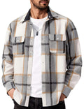 Mens Plaid Flannel Shirt Cotton Long Sleeve Button Down Casual Top