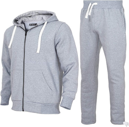 2 Piece Casual Sweat Jogging Suit Set Athletic Full Zip Hoodies