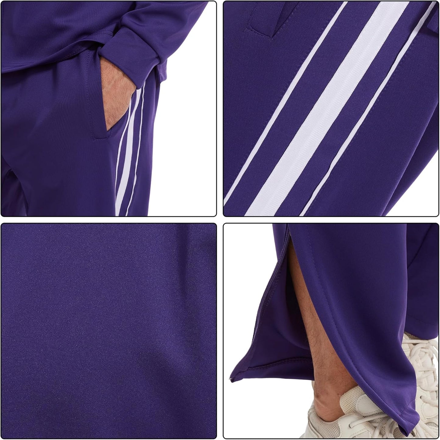 2 Piece Casual Sweat Jogging Suit Set Athletic Full Zip Hoodies