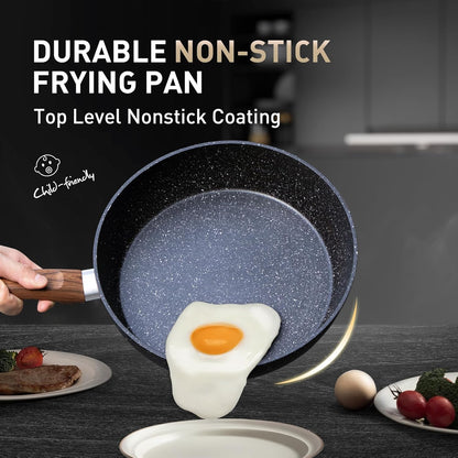 12 Piece Green Granite Nonstick Pots and Pans Set Induction Compatible Cookware
