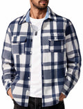 Mens Plaid Cotton Flannel Long Sleeve Shirt Jacket Casual Wear