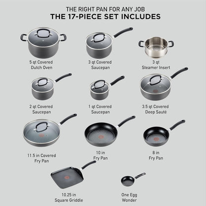 14 Piece Hard Anodized Nonstick Cookware Set Pots Pans Fry Pans and Dutch Oven