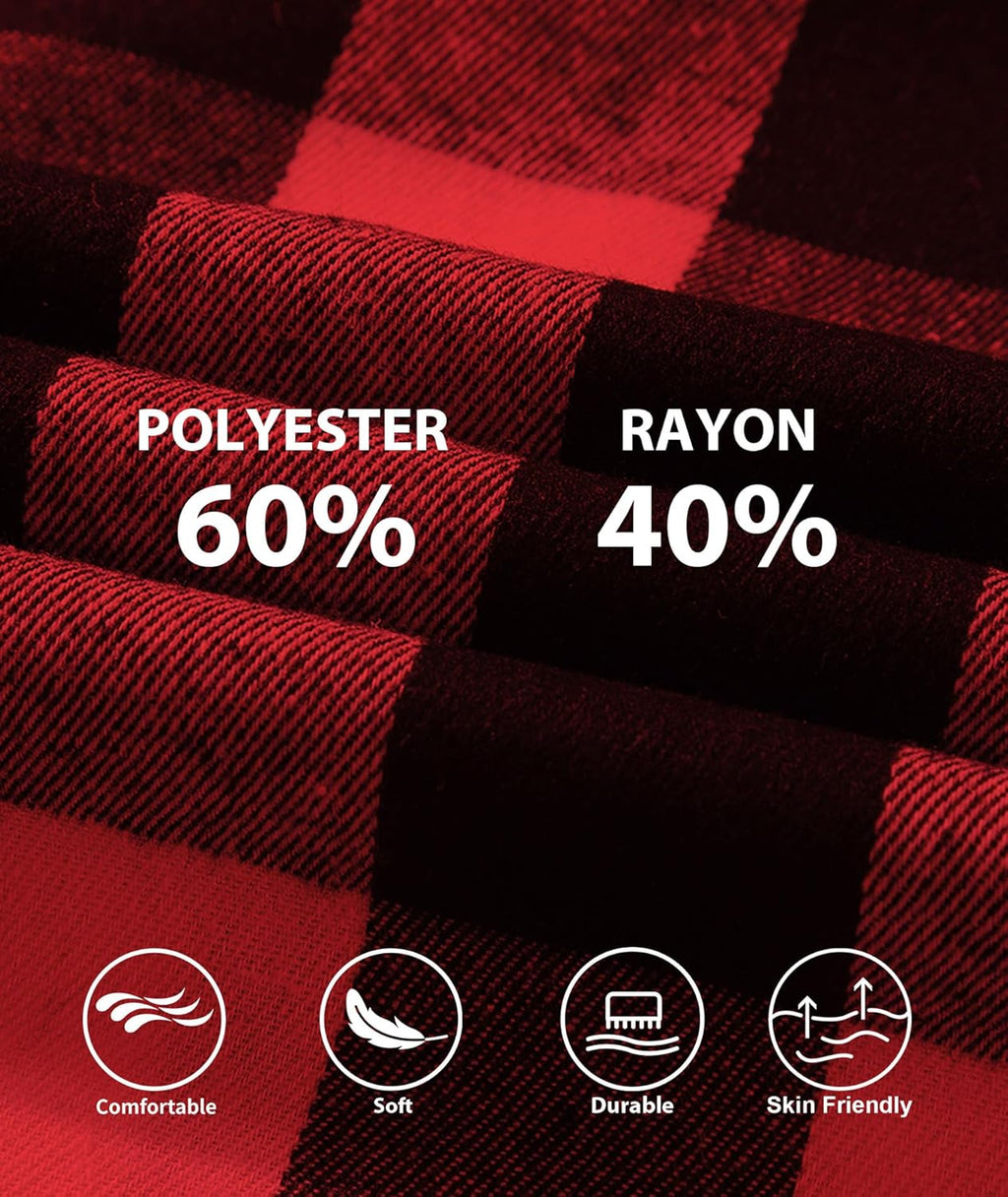 3 Pack Men's Flannel Hoodie Shirts Long Sleeve