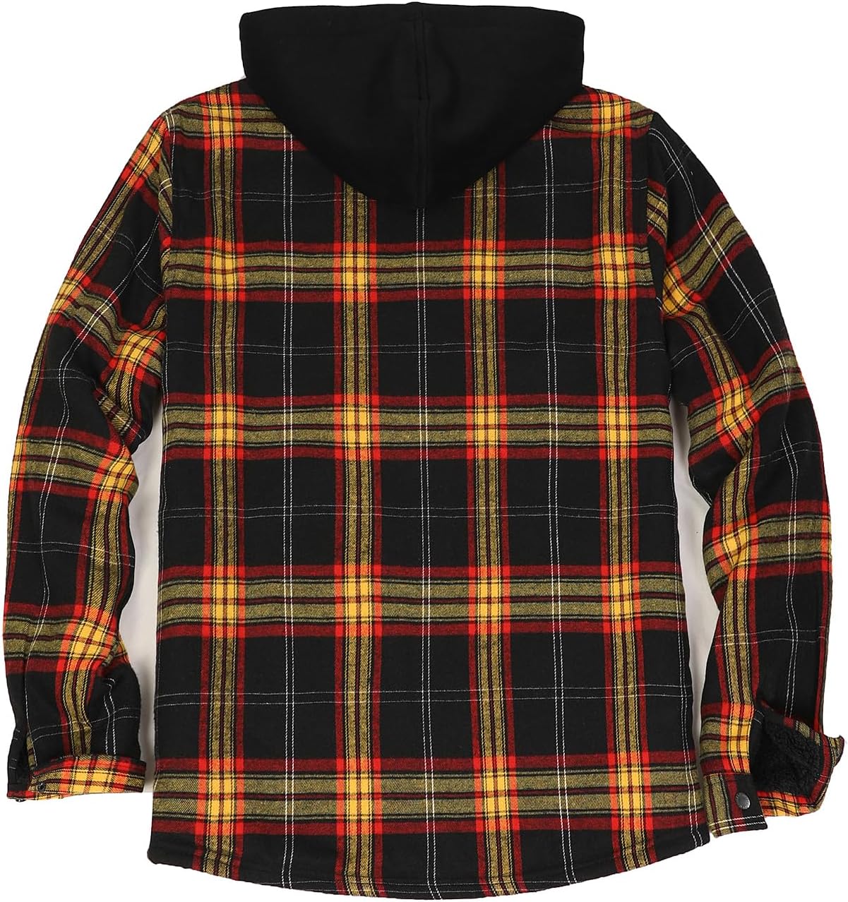 Men's Sherpa Lined Full Zip Hooded Plaid Shirt Jacket