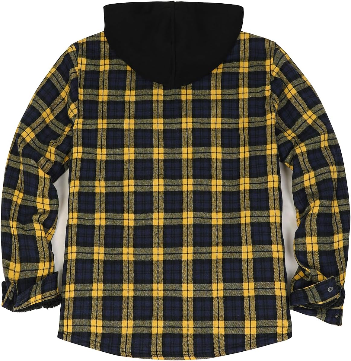 Men's Sherpa Lined Full Zip Hooded Plaid Shirt Jacket