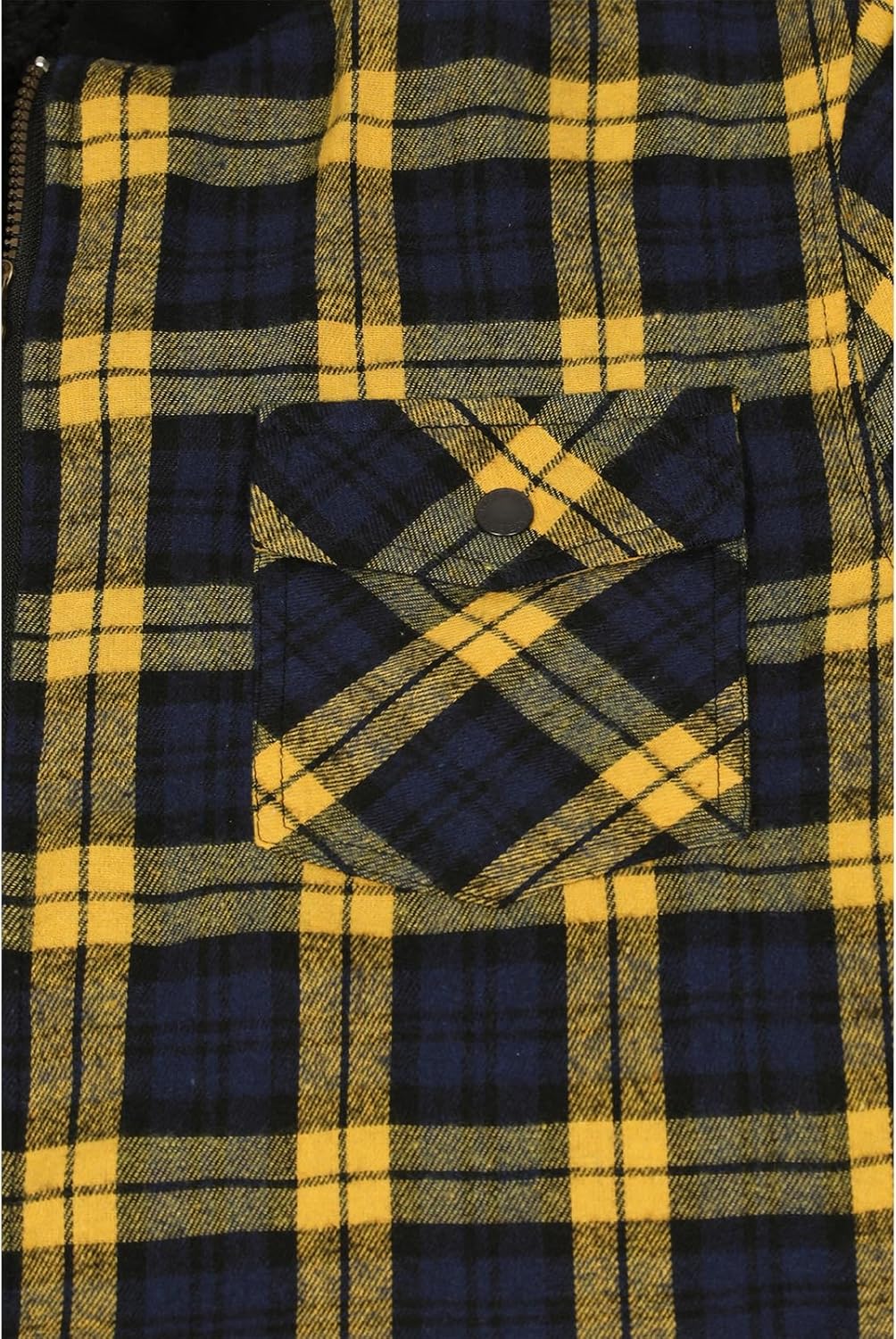 Men's Sherpa Lined Full Zip Hooded Plaid Shirt Jacket