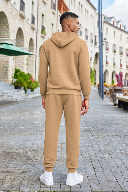 Men's Tracksuits 2 Pieces Waffle Hoodies Jogging Suit Set