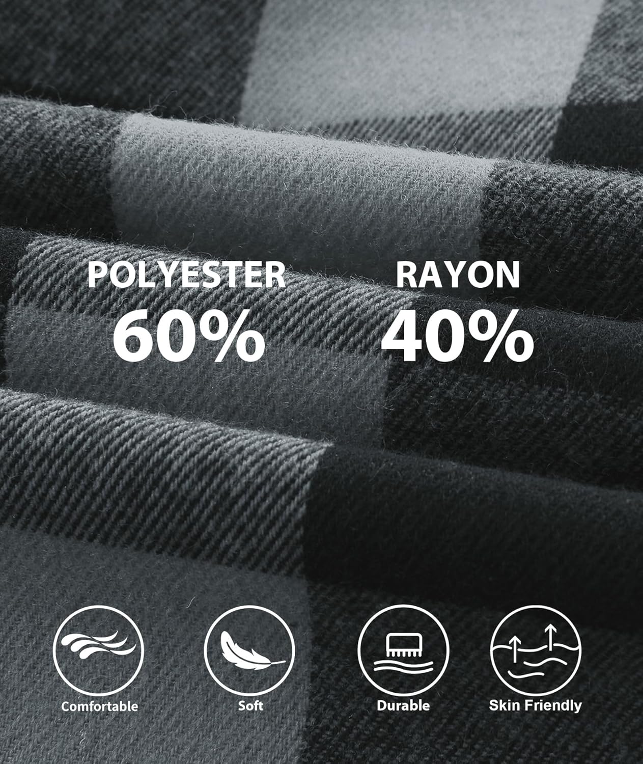 3 Pack Men's Flannel Hoodie Shirts Long Sleeve