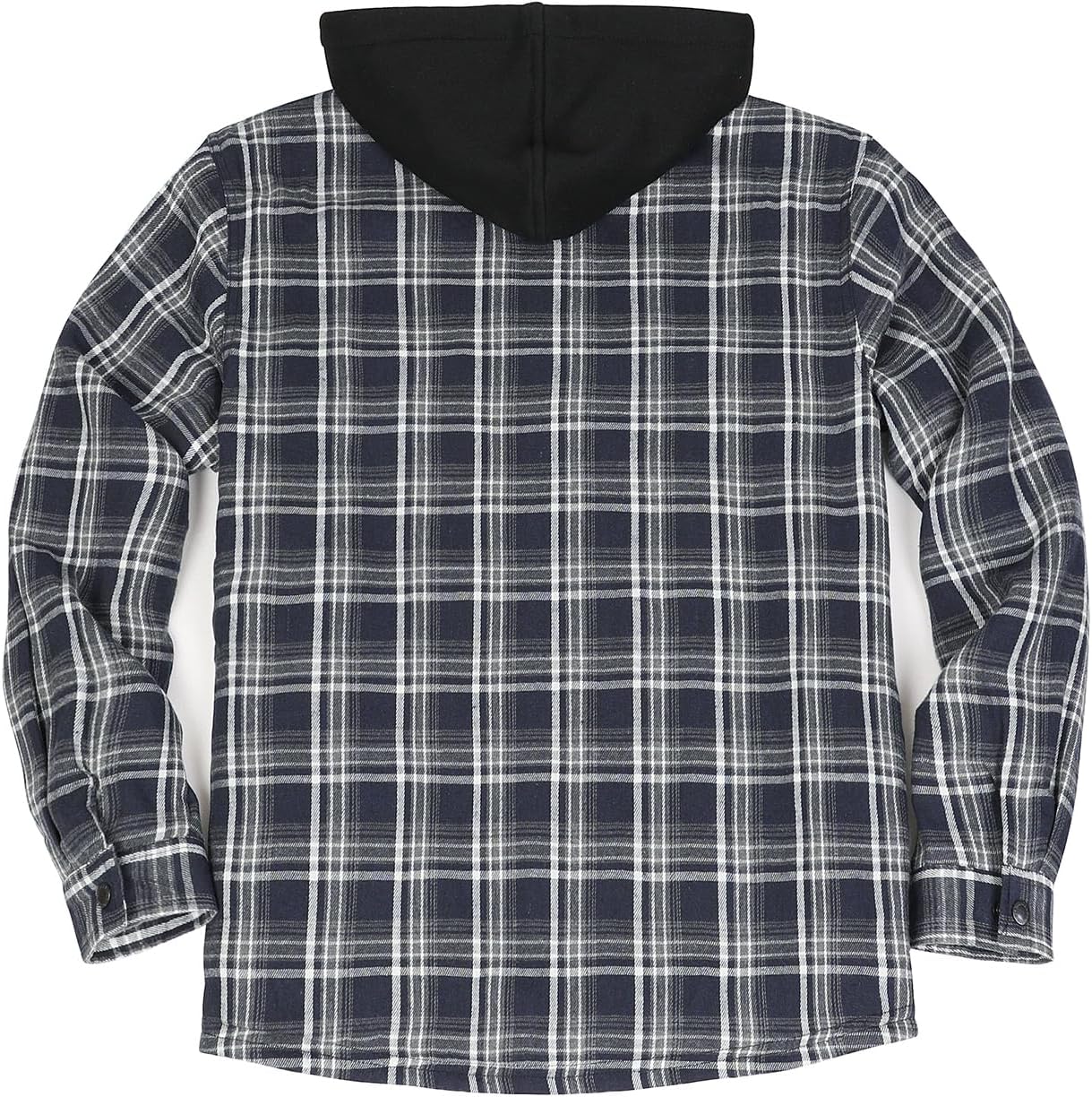 Men's Sherpa Lined Full Zip Hooded Plaid Shirt Jacket