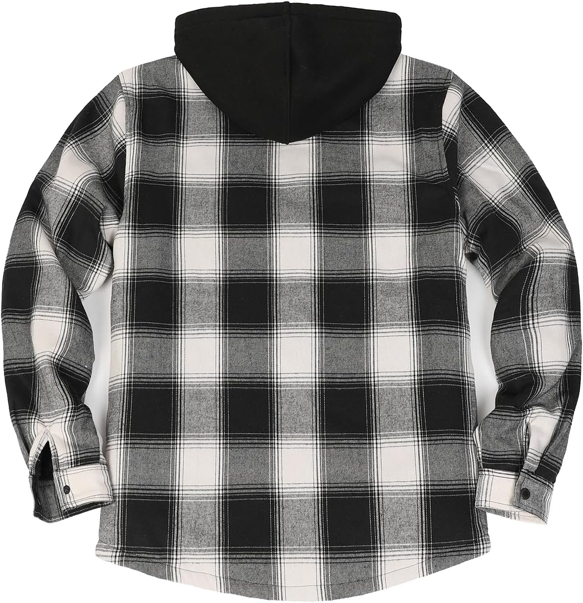 Men's Sherpa Lined Full Zip Hooded Plaid Shirt Jacket
