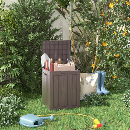 100 Gallon Resin Deck Box Lockable Waterproof Outdoor Storage Black