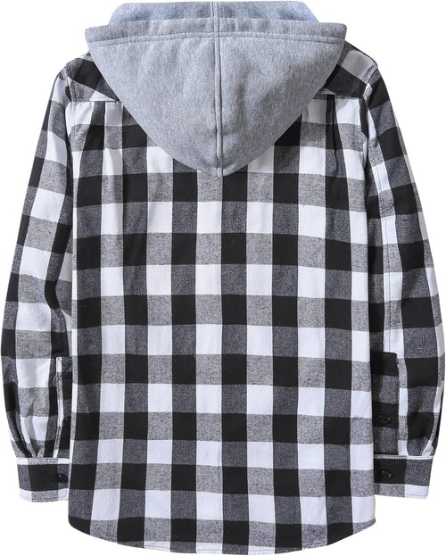 3 Pack Men's Flannel Hoodie Shirts Long Sleeve