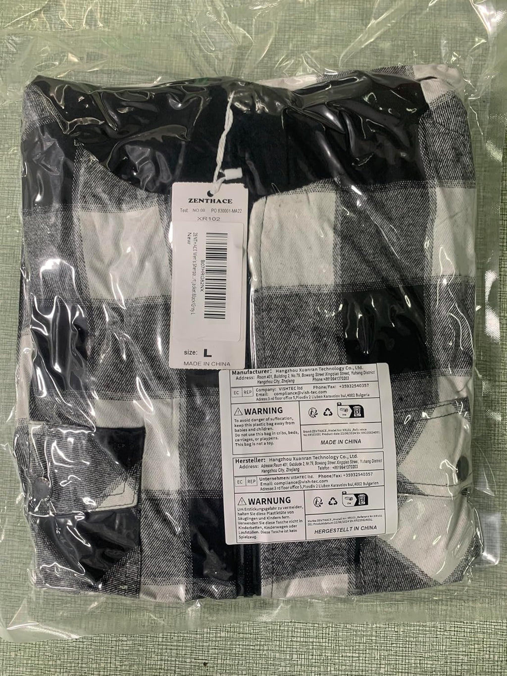 Men's Sherpa Lined Full Zip Hooded Plaid Shirt Jacket