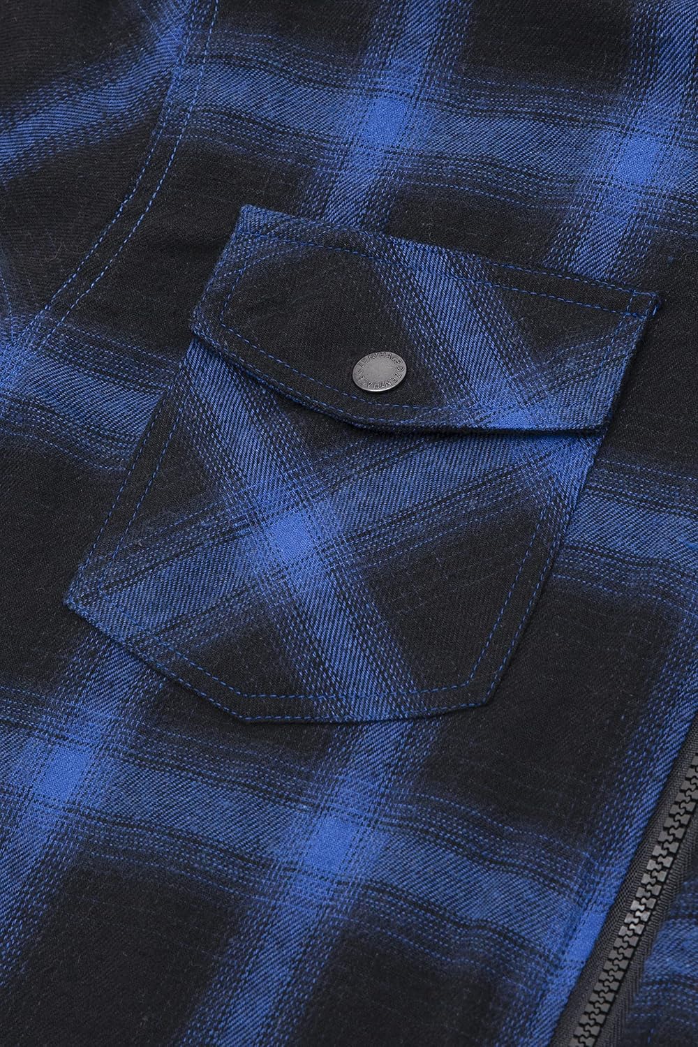 Men's Sherpa Lined Full Zip Hooded Plaid Shirt Jacket