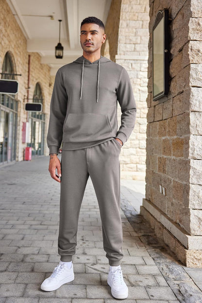 Men's Tracksuits 2 Pieces Waffle Hoodies Jogging Suit Set