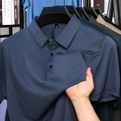 Men's Short Sleeve Top summer Ice Silk Breathable Polo T-shirts