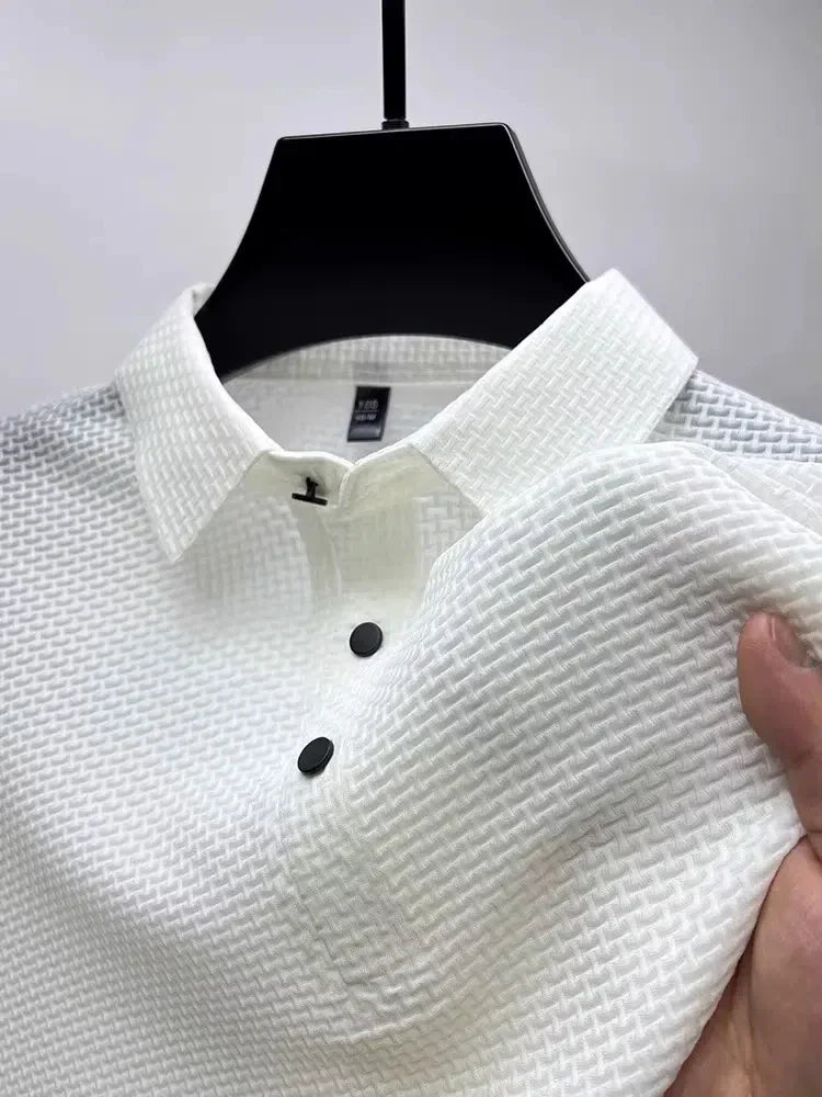 Men's Short Sleeve Top summer Ice Silk Breathable Polo T-shirts