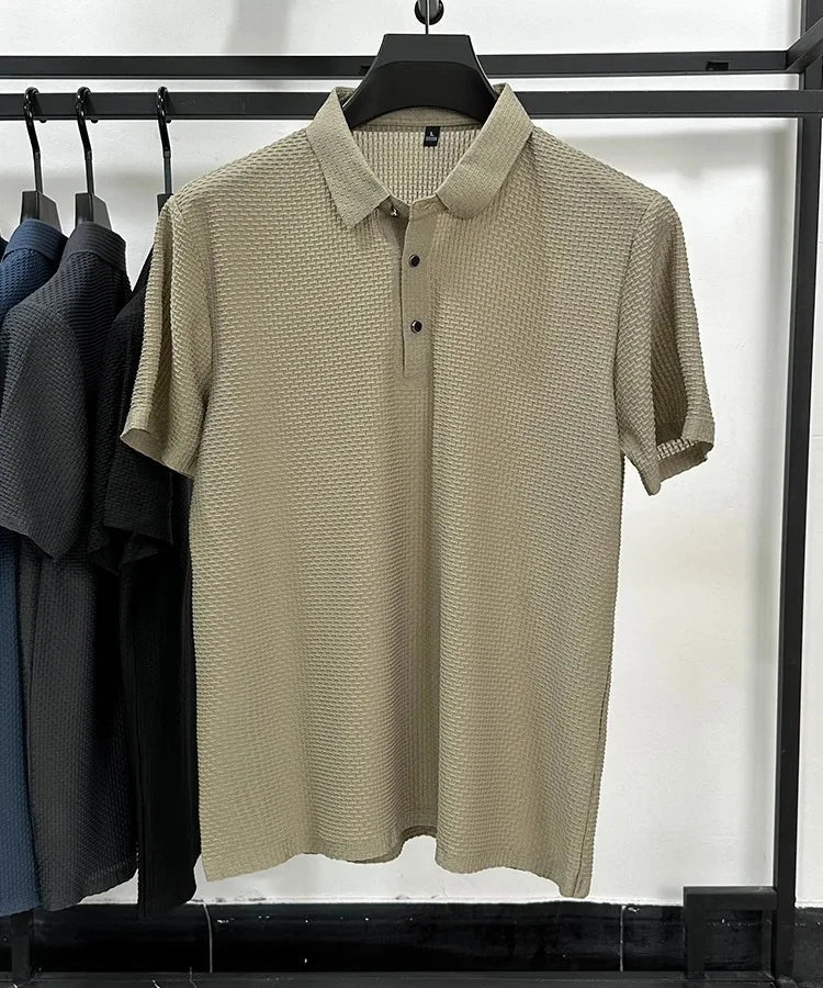 Men's Short Sleeve Top summer Ice Silk Breathable Polo T-shirts