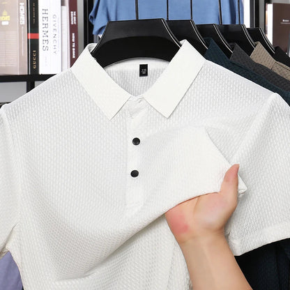 Men's Short Sleeve Top summer Ice Silk Breathable Polo T-shirts