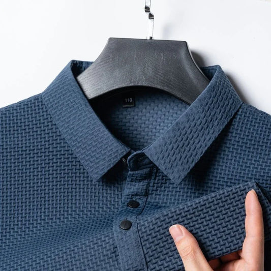 New Men's Lop Up Hollow Short Sleeved Polo Shirt Ice Silk