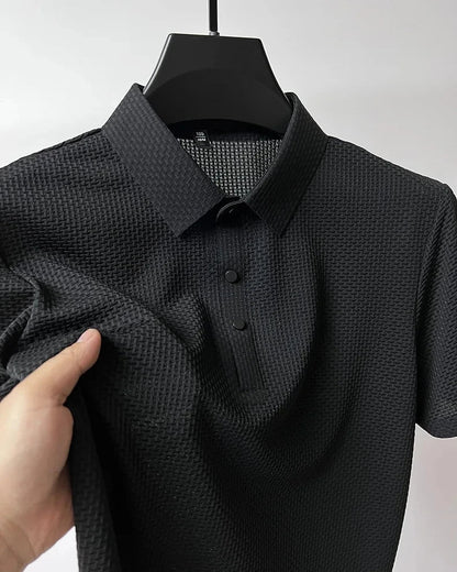 Men's Short Sleeve Top summer Ice Silk Breathable Polo T-shirts