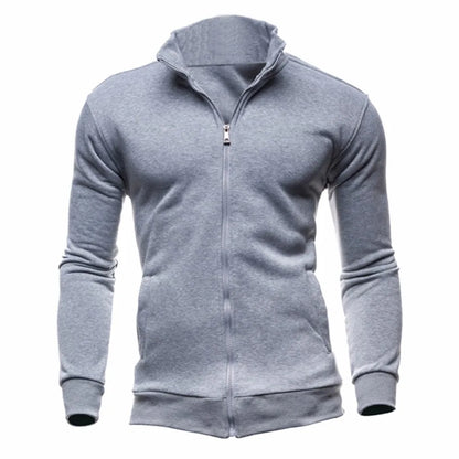 Men's Hooded Zipper Jacket Slim Fit Warm Coat