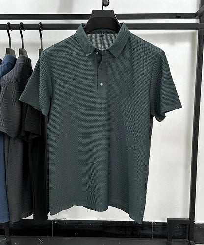 Men's Short Sleeve Top summer Ice Silk Breathable Polo T-shirts