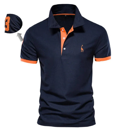 Cotton Polo Shirts for Men Casual Solid Color Slim Fit