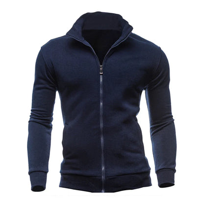 Men's Hooded Zipper Jacket Slim Fit Warm Coat