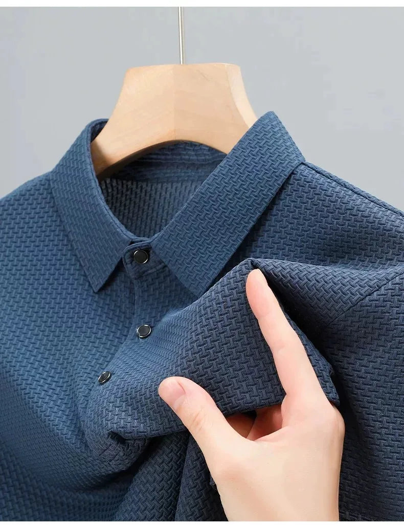 Men's Short Sleeve Top summer Ice Silk Breathable Polo T-shirts
