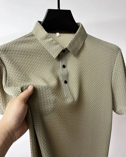 Men's Short Sleeve Top summer Ice Silk Breathable Polo T-shirts