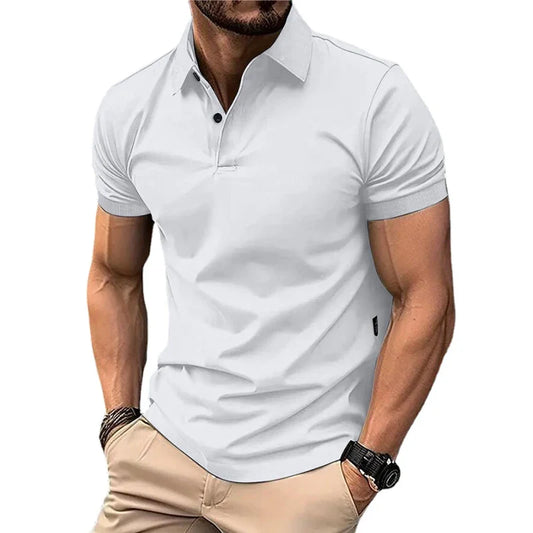 Solid Color Polo Shirt Summer