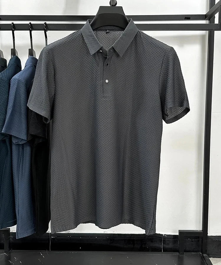 Men's Short Sleeve Top summer Ice Silk Breathable Polo T-shirts