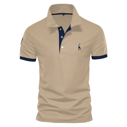 Cotton Polo Shirts for Men Casual Solid Color Slim Fit
